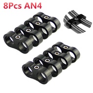 8Pcs AN-4 AN4 11MM 12MM Braided Hose Separator Clamp Fitting Adapter Bracket