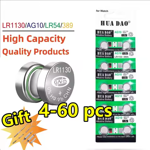 AG10 LR1130 Button Battery LR 1130 SR1130 389A LR54 L1131 For Alkaline Battery Watch Hearing Aid Fla