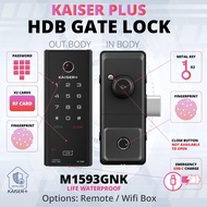 Kaiser+ M1593GNK HDB Gate Lock Grill Gate Lock Digital Door Lock [Free Gift:Remote Set]