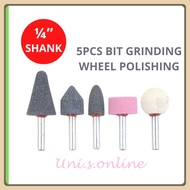 5PCS Abrasive Mounted Stone Grinding Burr Rotary Polishing Stone