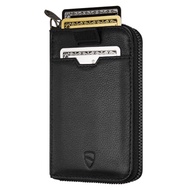 NOTTING HILL Minimalist Leather Zipper Wallet for Women and Men: Slim Multi Cardholder with RFID Blo