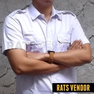 Kemeja PDL Kemeja Lapangan Kemeja Outdoor Ratsvendor Lengan Pendek Warna Putih