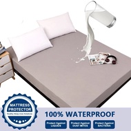 1 Waterproof Mattress Protect Cover King Queen Full Twin Single Fitted Sheet 80/90/100/120/140/160/180/200X200CM Bed Sheet