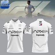 ชุดแข่ง F1 ปี 2025 พร้อมเสื้อยืดแขนสั้น APX GP สไตล์ฤดูร้อน