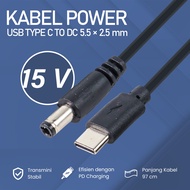 COLMER USB Type C to DC 20V Power Cable 15V/ 12V/ 9V CCTV Router Charger 1M Ka/