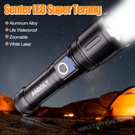 Anbolt M26 Lampu Suluh Zoomable Flashlight 100000 lumen USB Rechargeable Torch Light Super Bright wi