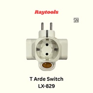 3-Way T-Arde Plug with Switch 3-Prong 3-Way Plug/ with SNI Linux Brass Switch