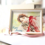 水彩客製畫 |寵物 毛小孩 | 人像畫 似顏繪