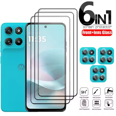 6-in-1 For Moto G67 Glass For Motorola Moto G67 Power Tempered Glass Full Cover Glue Screen Protecto