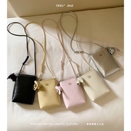 Chio2nd Annie Notes Genuine Leather Mobile Phone Bag Silver Korean Version Female French Fries Mini 