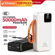 50000mAH PowerBank Fast Charging 4 USB Portable Digital Display Large Capacity Powerbank with Handle