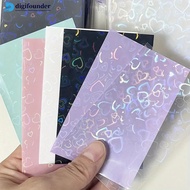DGF  50Pcs Laser Heart Shaped Glittering PP Card Sleeves Protective Film Card Protection For Id Stud