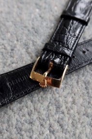 Rolex 16mm 18K 金扣連鱷魚皮錶帶