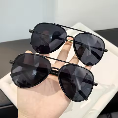 New Classic Sunglass for Men Aviator Oversized Frame Outdoor Sports Anti-UV Driving Sunglasses Glass