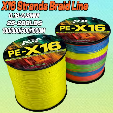 16 Strands PE Braided Fishing Line 0.16mm-0.8mm 25-200LB 100M 300M 500M 1000M 16x Core Fishing Sea L