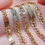 24k Gold Plated Plate Chain Bracelet