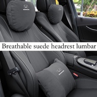 Car adjustable suede seat headrest neck pillow lumbar support protection pad suitable for Honda Civi