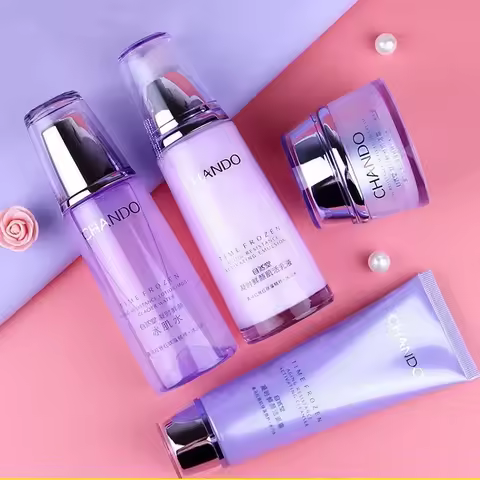 CHANDO Repairing Anti-Ageing SkinCare Set Toner Lotion Serum Gift Box Essence Eye Cream Brightens Mo