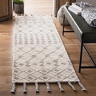 SAFAVIEH Casablanca Collection Runner Rug - 2'3" x 8', Ivory & Silver, Handmade Moroccan Wool, 0.5-i
