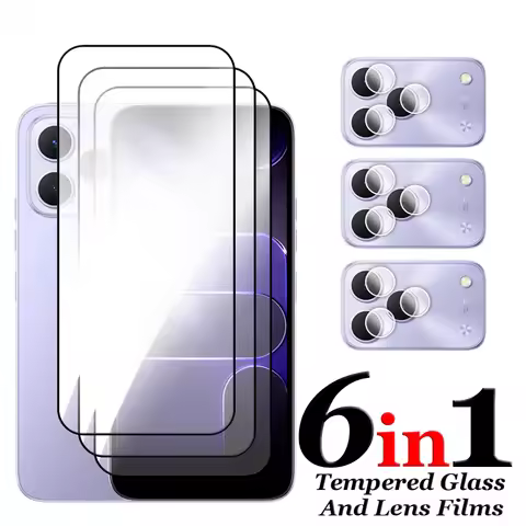 6in1 For Tecno Spark 50 4G Glass For Tecno Spark 50 Tempered Glass 2.5D Full Cover Screen Protector 