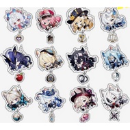 Chibi anime keychain Genshin Impact Arlecchino Navia souvenir keychains, backpack handbag accessorie