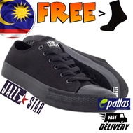 PALLAS JAZZ STAR / Kasut Sekolah Hitam Bertali Lelaki Perempuan / Sneakers School Black Shoes / 黑色校鞋