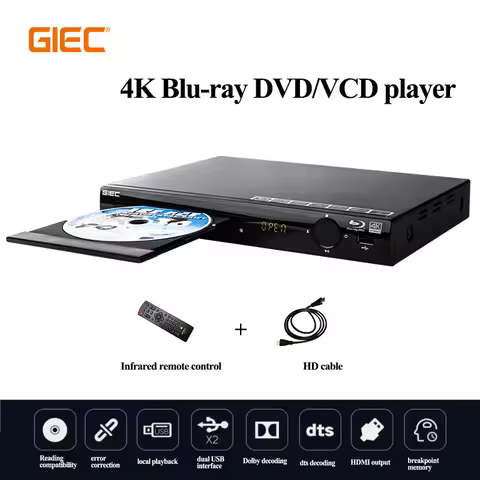 GIEC G2805 Blu-ray player 1080P HD DVD Player cd player portable Multimedia Digital DVD TV Support C