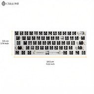 Wooting 60he V2 กล่องข้อพับแม่เหล็กแบบมีสายไฟสำหรับเล่นเกมส์ กล่องอะลูมิเนียมแบบโปร่งใส ชิ้นส่วนแบบโ