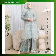 Instant COD - Setelan Gamis Outer Organza DAHLIA / Baju Muslim Abaya Organza / Baju Kurung Melayu Or