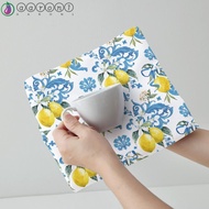 AARON1 2pcs Lemon Print Kitchen Towel, Water Absorbent Washable Kitchen Hand Towel, Multifunctional 