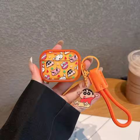 Cute Cartoon Anime Crayon Shin-chan Earphone Case For Airpods 4 2 3 1 Pro 3 2 Wireless Bluetooth Hea