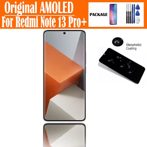 6.67“ AMOLED For Xiaomi Redmi Note 13 Pro+ 5G Lcd Display Touch Screen Digitizer For Redmi Note13 Pr