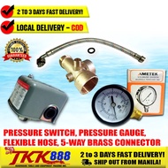 Fittings For Bladder Tank Pressure GaugePressure Switch & Flexible Hose5 Way Connector