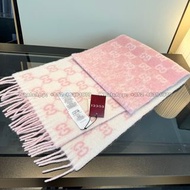 💟GUCCI GG羊駝毛羊毛混紡頸巾 粉色 #全實拍 100% new 有齊禮盒+紙袋 Scarf圍巾，New Year gift 新年禮物 生日禮物 情人節禮物 免運費 包郵 支持貨到付款 Caro