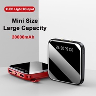 20000Mah Portable Mini Power Bank Mirror Screen LED Display Powerbank External Battery Pack Poverbank For phone