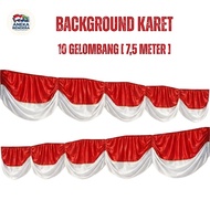 MERAH Red and White Rubber Background Flag 10 Waves [7.5 Meters]