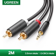UGREEN 2Meter 3.5mm Male to 2RCA Male Auxiliary Stereo Y Splitter Audio Cable