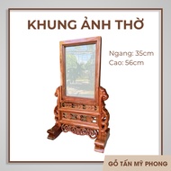Khung ảnh thờ gỗ hương đá tự nhiên chạm khắc CNC tinh xảo