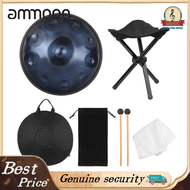 Muslady D Minor 10หมายเหตุ Handpan กลอง22-นิ้วเหล็กกล้าไร้สนิมกลองกลองตีด้วยมือด้วยค้อนขาตั้งกระเป๋า