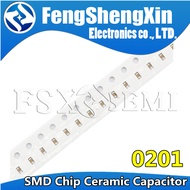 100PCS 0201 SMD Chip Ceramic Capacitor 0.5pF~220nF 1pF 10pF 22pF 100pF 220pF 470pF 1nF 2.2nF 4.7nF 1