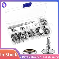 24 Set Boat Canvas Snaps Kit Tool 74 Pcs Stainless Steel Screw Boat Cover Snaps Metal Snaps 3/8 Inch
