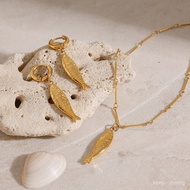 Jieding European American Stainless Steel Necklace Simple High-End Feeling 18K Golden Beach Ocean Pe