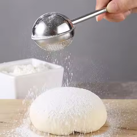1PC Stainless Steel Baking Powder Sugar Spreader Manual Flour Sieve Sugar Flour and Spice Filter Col