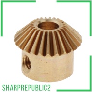 [Sharprepublic2] 0.5 Modulus Bevel Gear in Brass, Diameter of 25mm, Hole Range: 3 to 5mm