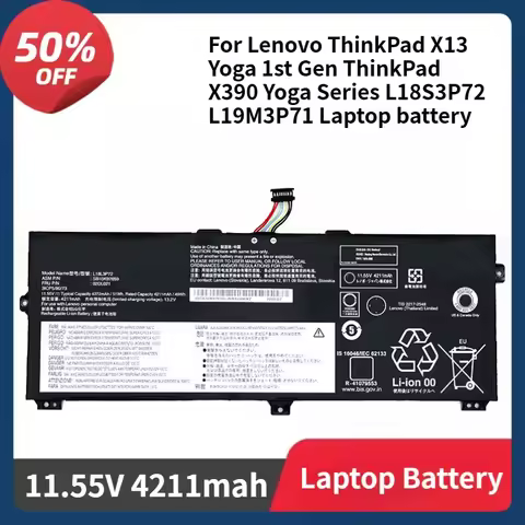 L18L3P72 L18M3P72 Battery For Lenovo ThinkPad X13 Yoga 1st Gen ThinkPad X390 Yoga Series L18S3P72 L1