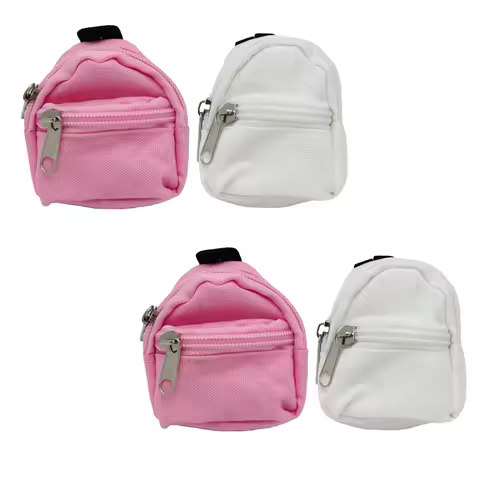 4 Pcs Simulation School Bag Baby Stroller Mini Dolls Backpacks for Girls Photography Props Cloth Dol