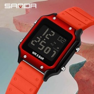 SANDA Classic Small Square Night Light Waterproof Electronic Watch 2174-2