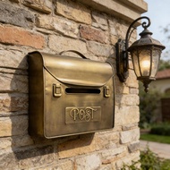 [tenlzsp0bc] Mail Box Newspaper Holder Iron Letterbox for Outdoor Yard Front Door Home Office
