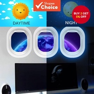 Luminous Planet Porthole Wall Stickers, Creative Aviation Decals For Bedroom Living Room Background 