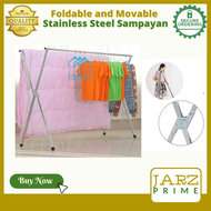 [JARZ Prime] High Quality Stainless Steel Foldable Sampayan. Movable Clothes Drying Rack, Indoor and